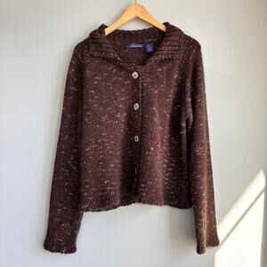 90s Vintage Wind River Cardigan Sweater M/L Pearl Button Grandma Cottage Boho